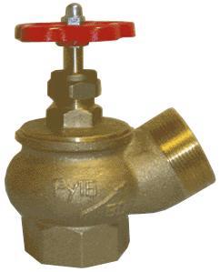 Клапан пожарного крана 50мм. латунь(угловой 125°) муфта-цапка (КПЛ 50)